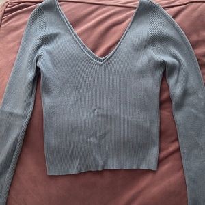 Ribbed Blue Long Sleeve